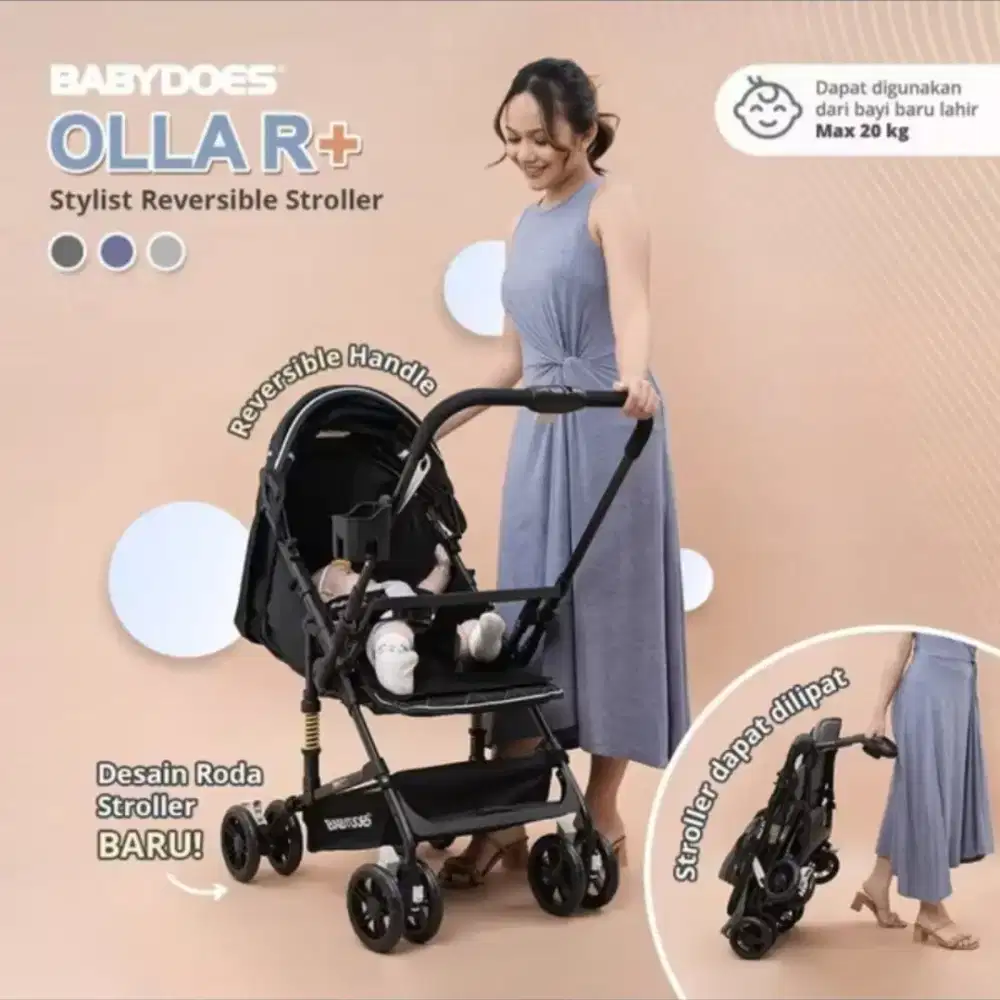 Stroller Babydoes Olla R+ Hitam