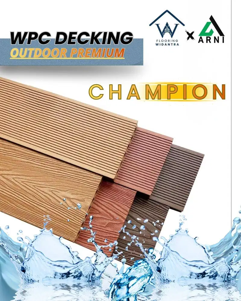 WPC DECKING KAYU CHAMPION PANJANG 2,9m | Balkon | Teras | Kolam Renang