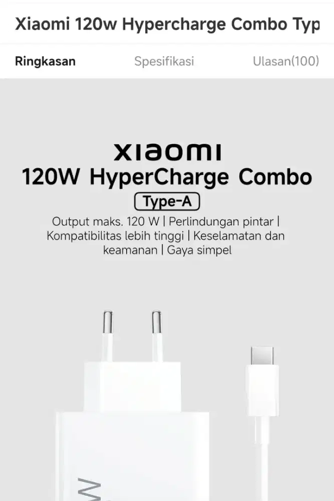 Charger Xiaomi 120w hyperChage original, garansi resmi Xiaomi
