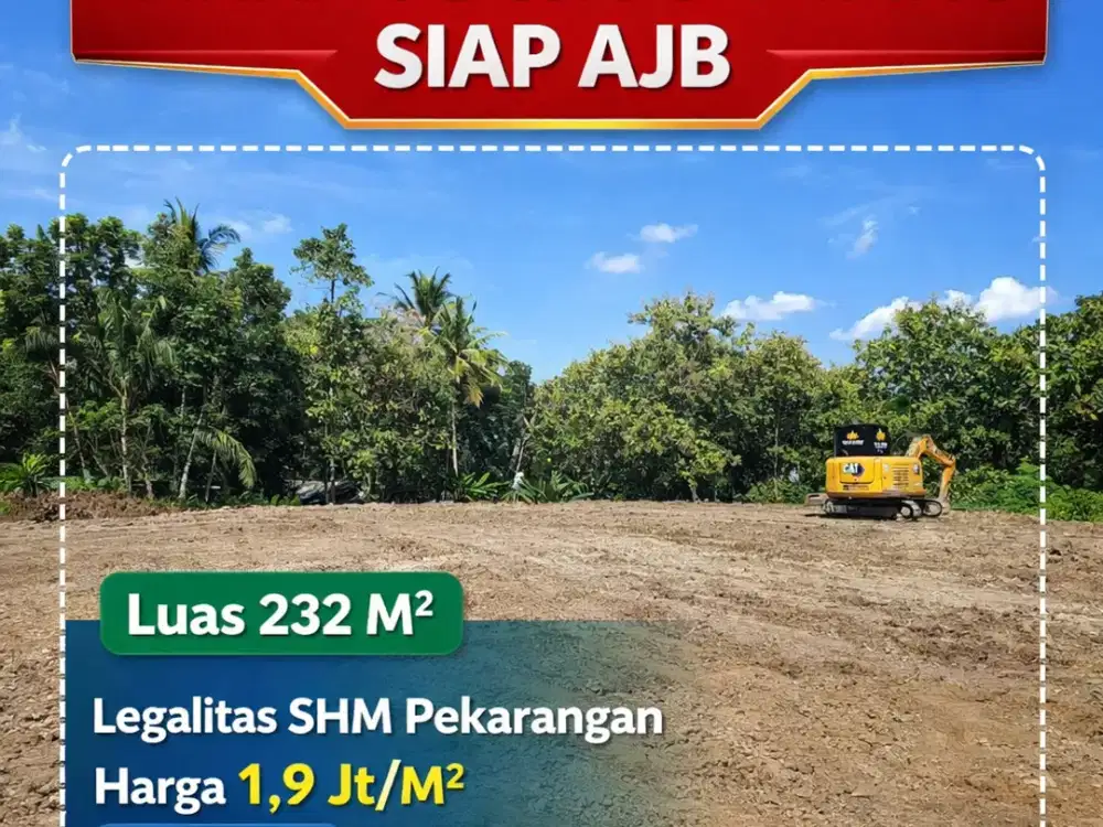 Dijual Tanah Murah Luas 232 M2 Area Gamping Jogja SHM Pekarangan