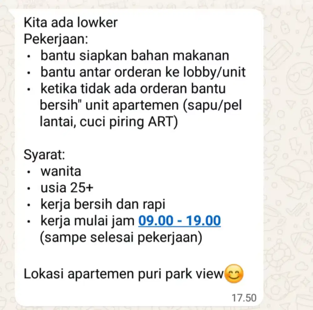 Cari ART Pulang Pergi & Bantu Usaha Kecil2an