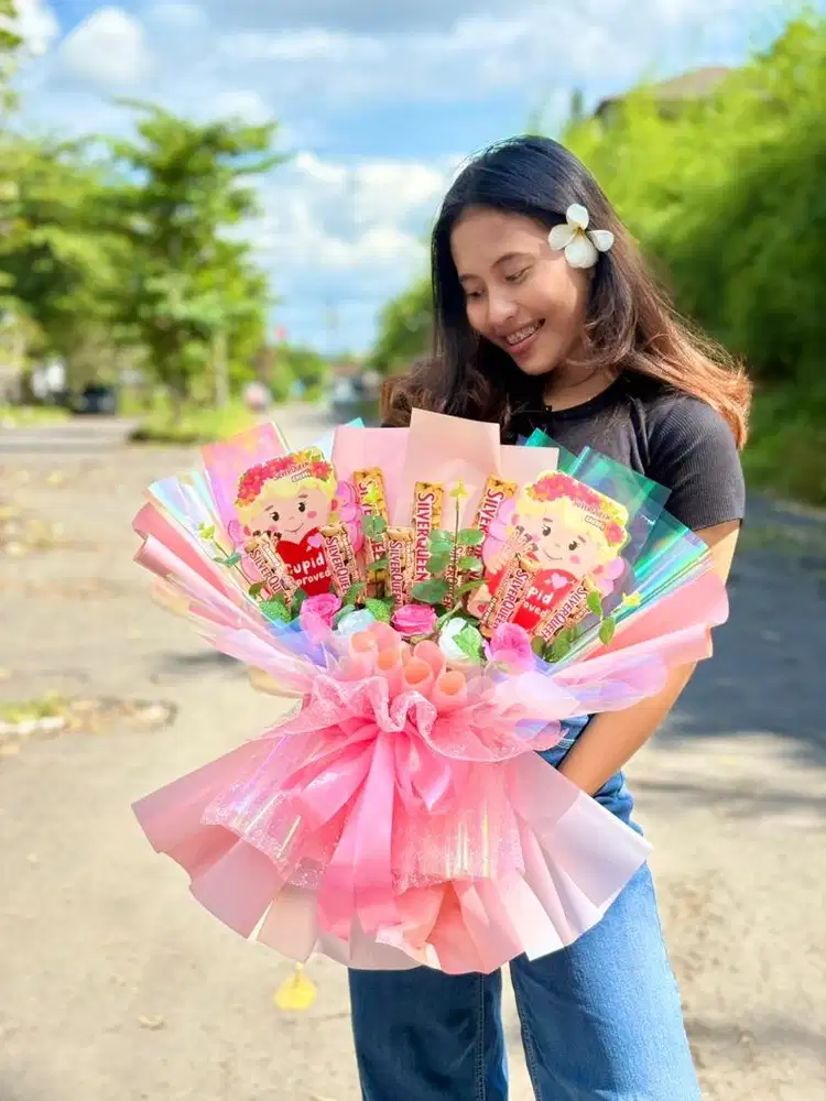 Bouquet Buket Bunga Coklat Kado Hadiah Gift Valentine Wisuda Ultah