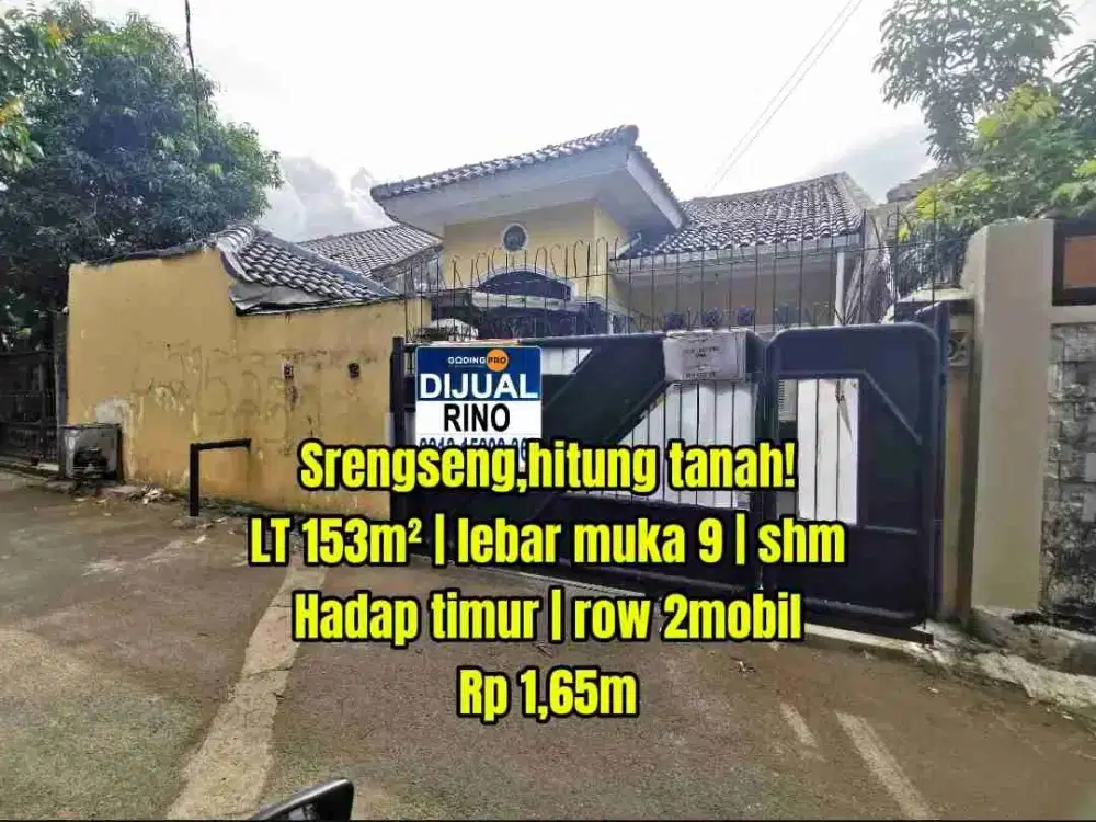 Lokasi emas!Harga masih nego! Hitung tanah! Rumah 1LT dekat jalan srengseng raya jakarta barat