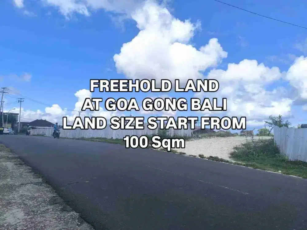Tanah Mulai 100m² di Jalan Utama Goa Gong Jimbaran Badung Bali