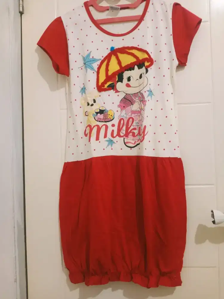 Preloved dress balon milky wanita