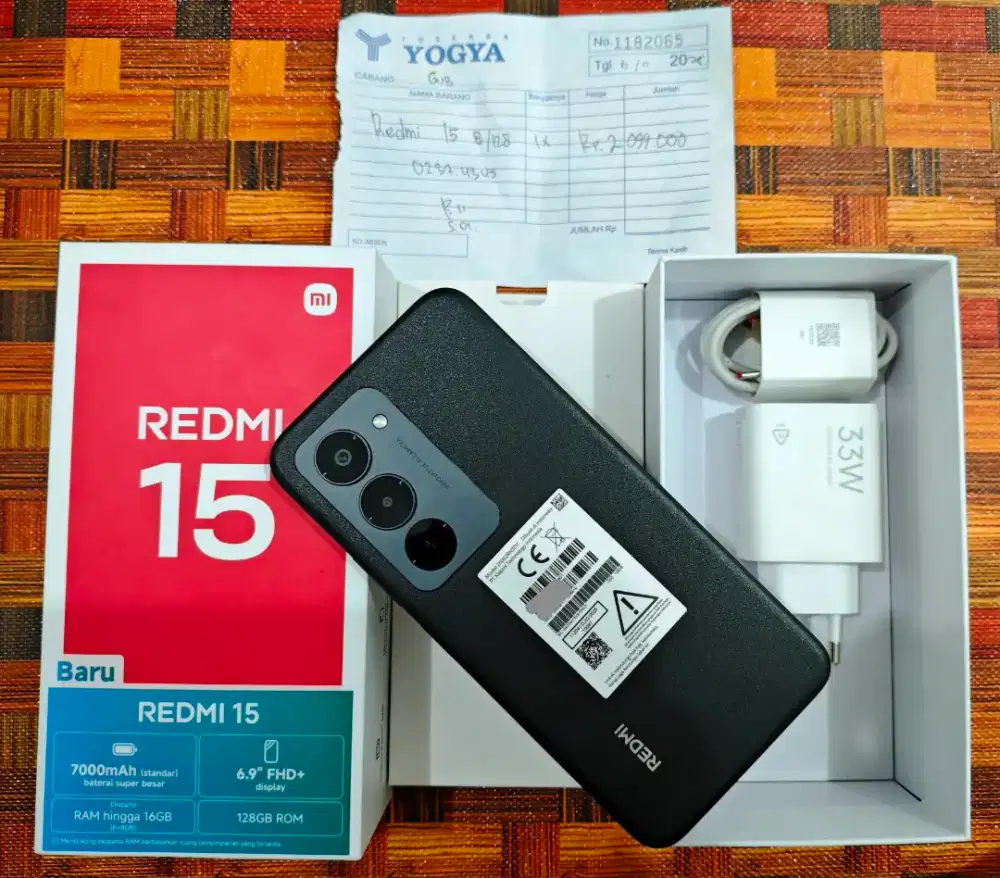 Xiaomi Redmi 15 4G NFC 8+8/128 Gb Likenew 99% Garansi Jan 2027 bs TT