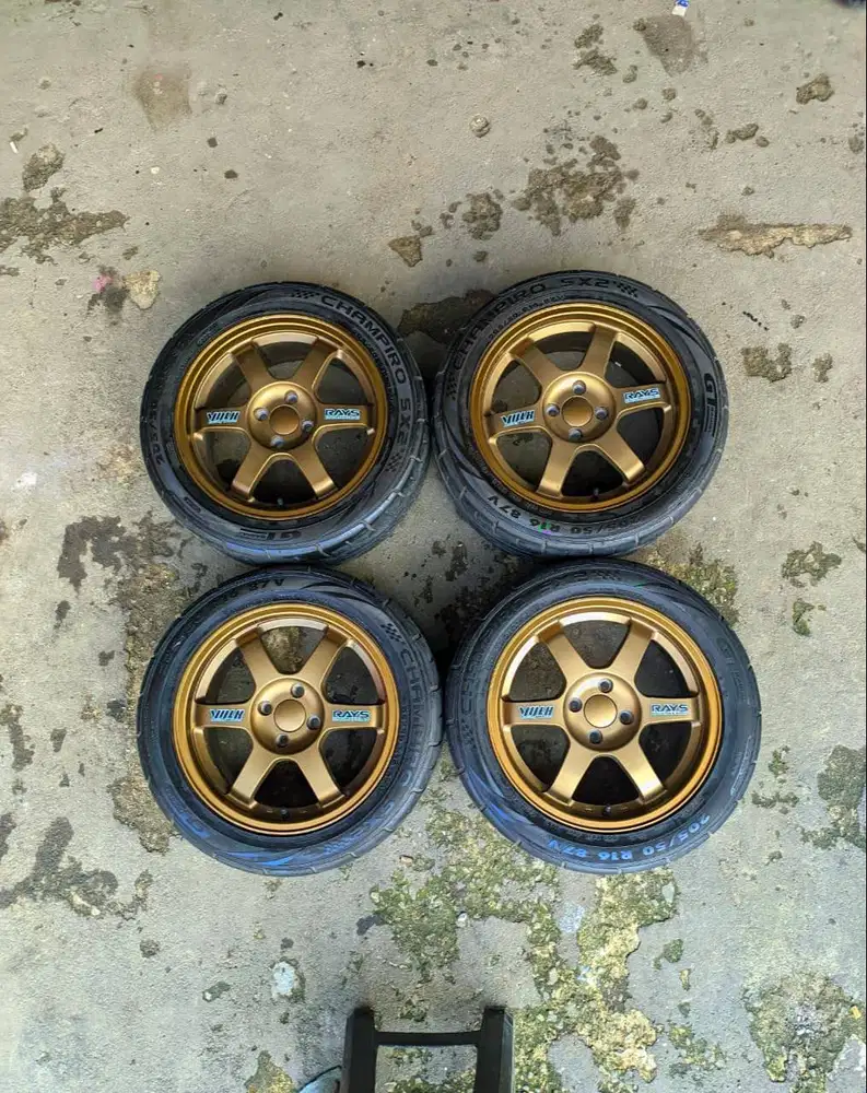 Velg Bekas te37 R16 PCD 4x100 lbr 7 et 38  & Ban Bekas