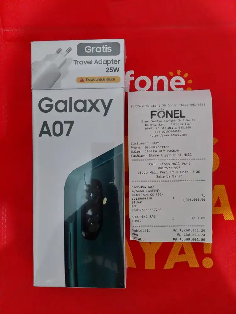 SAMSUNG A07 4/64 NEW SEGEL RESMI
