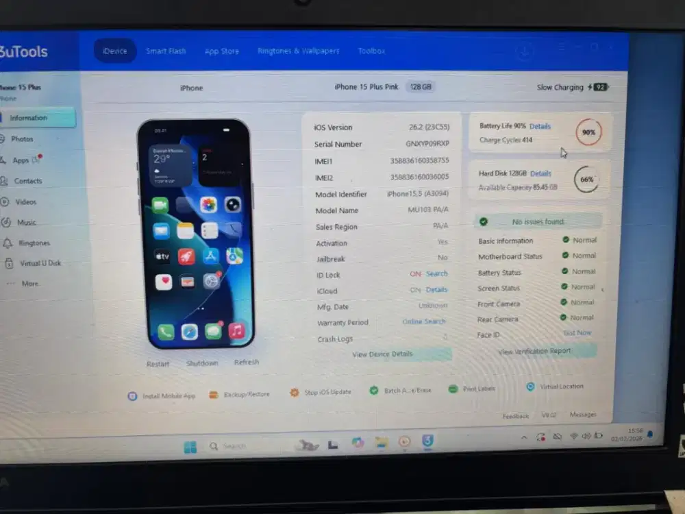 iphone 15plus 128 gb ibox pink