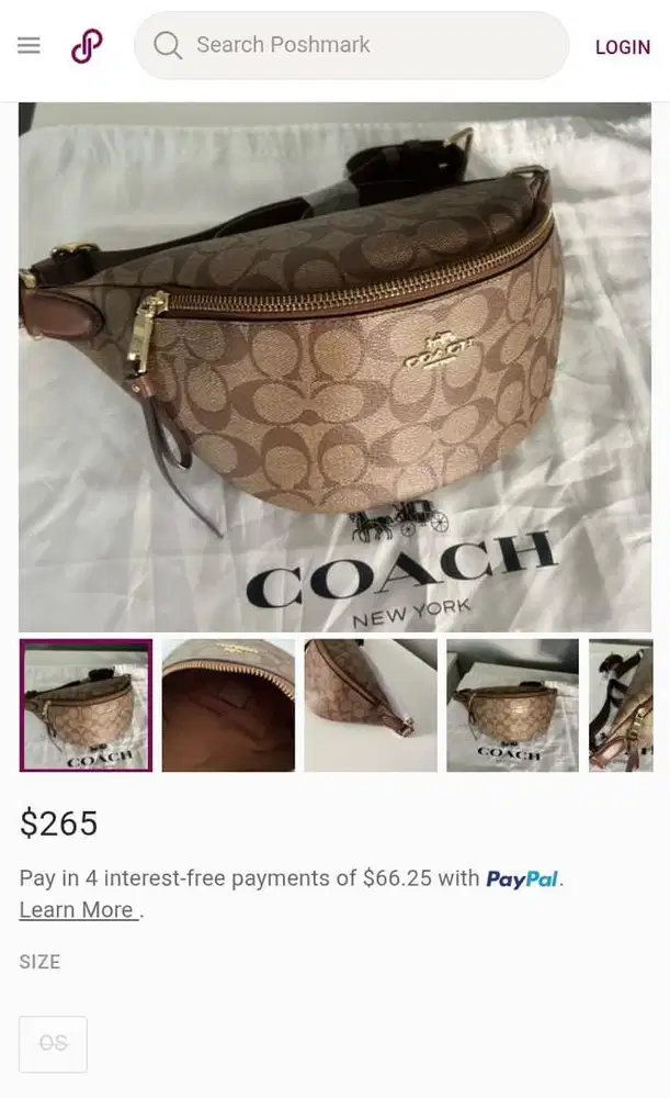 Original 100% Coach Waistbag Brown MULUS