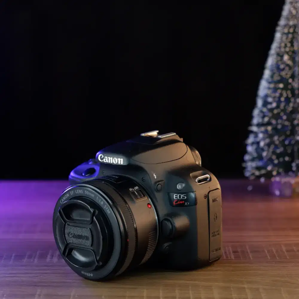 Paket Brutal! DSLR Canon 100D Kiss X7 Fix 50mm STM