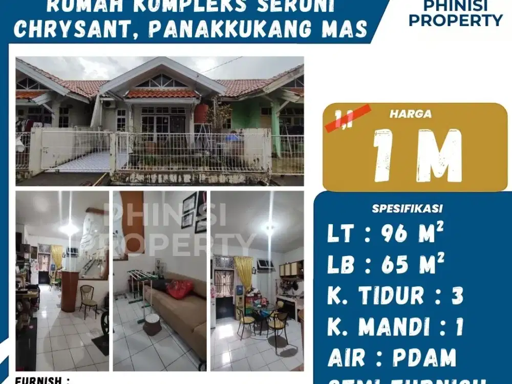 Dijual Rumah Kompleks Seruni Chrysant di Panakkukang