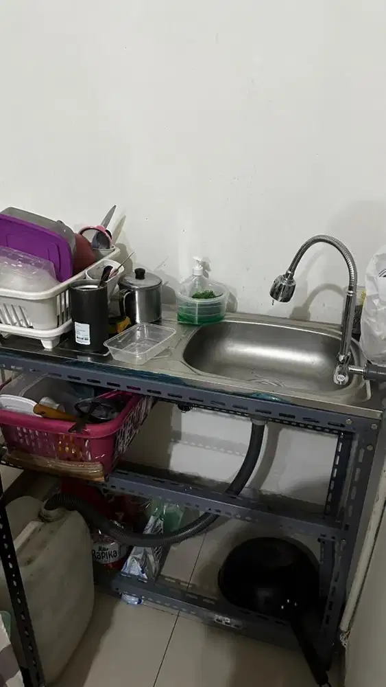 Meja + Sink Wastafel Cuci Piring Portable
