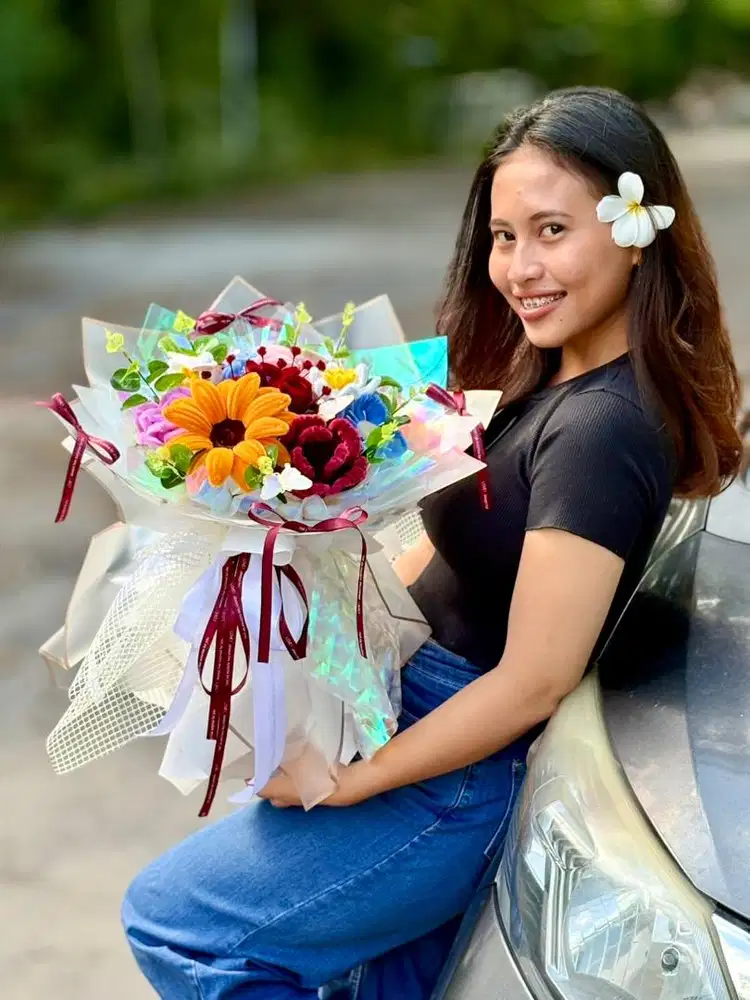 Bouquet Buket Pipe Flower Bunga Kawat Kado Hadiah Valentine Wisuda