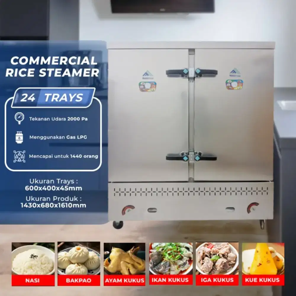 Rice steamer 24 tray comercial