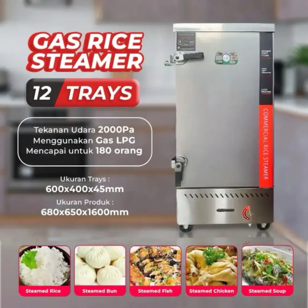 Rice steamer 12 tray mesin penanak nasi