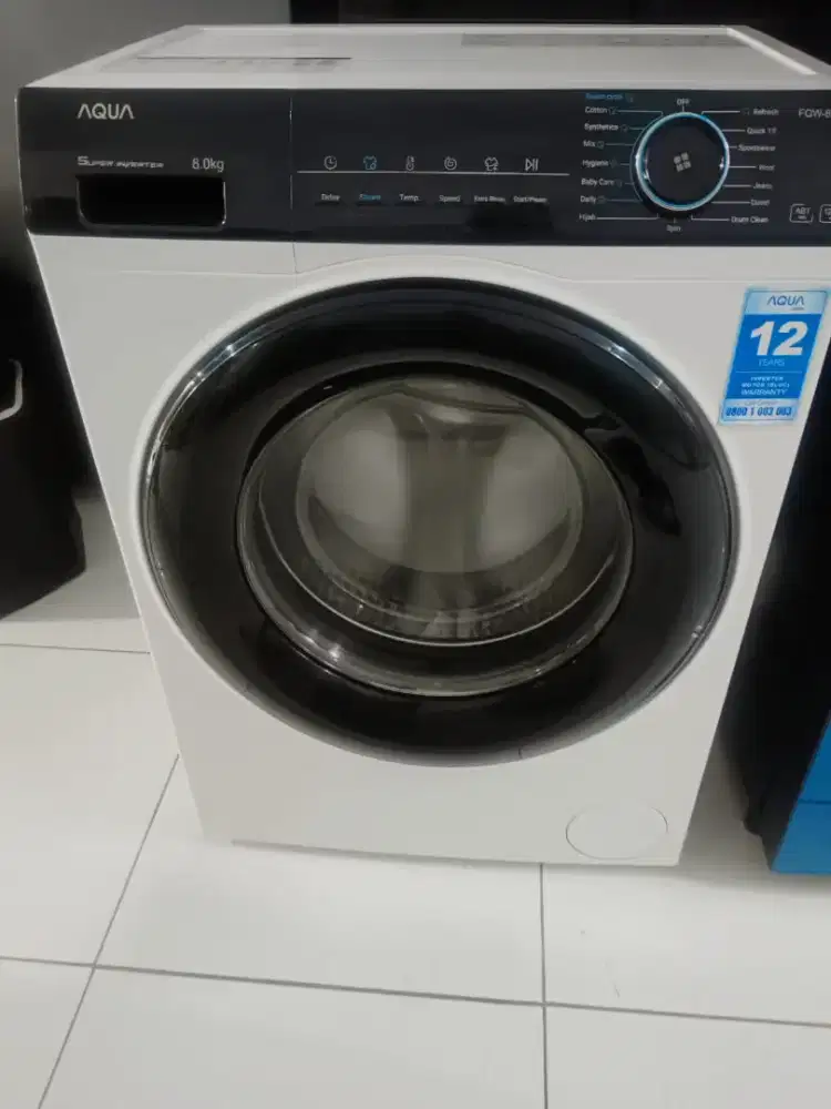 Mesin cuci fronloading aqua inverter seri terbaru , kapasitas 8kg..