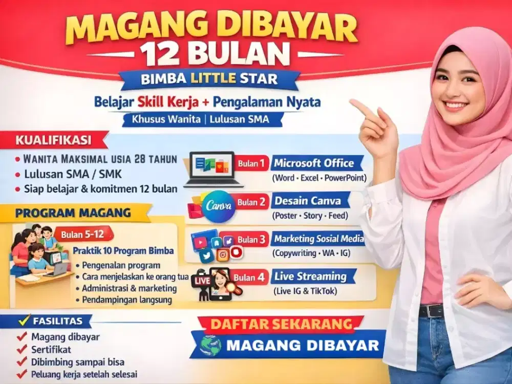 Magang dibayar plus sertifikat