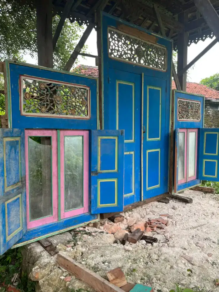 Pintu jendela kuno daun pintu debel SM jendela nya