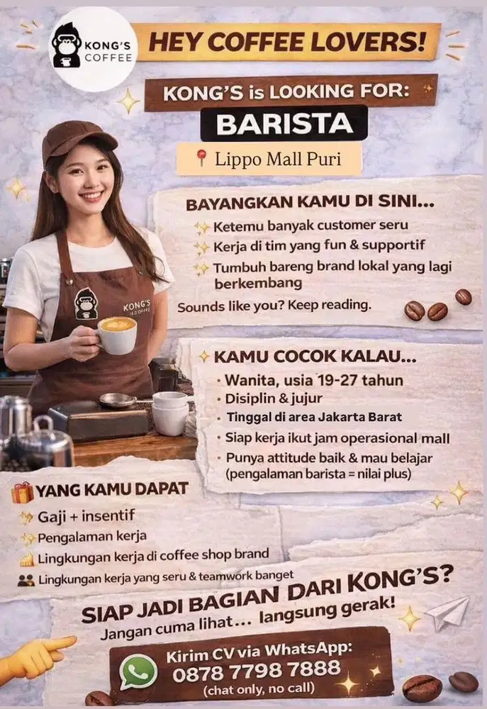 Loker Barista cofee walk