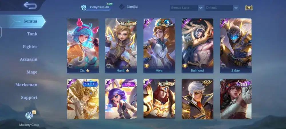 Akun ml hero/emblem max