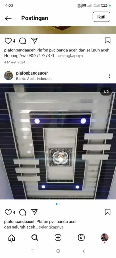 Plafon pvc banda aceh