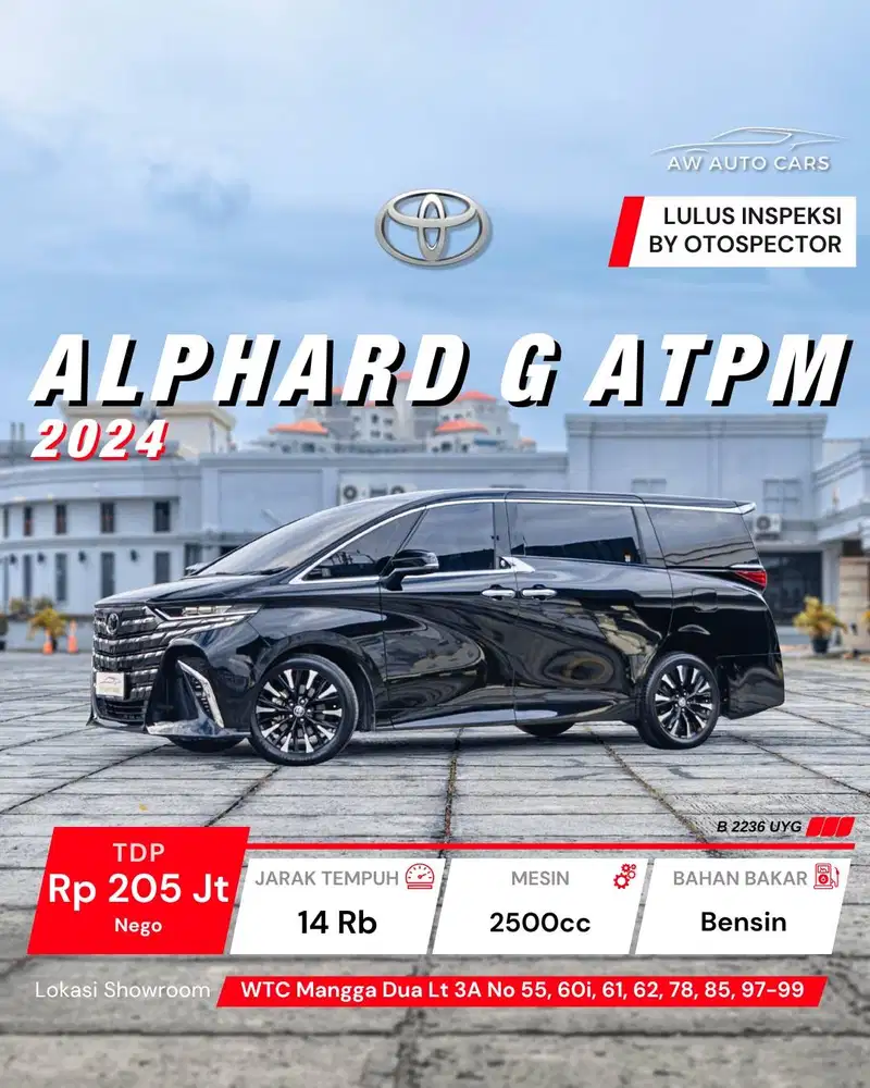 Toyota Alphard G ATPM 2024 non hybrid 2025 modellista 2023 modelista