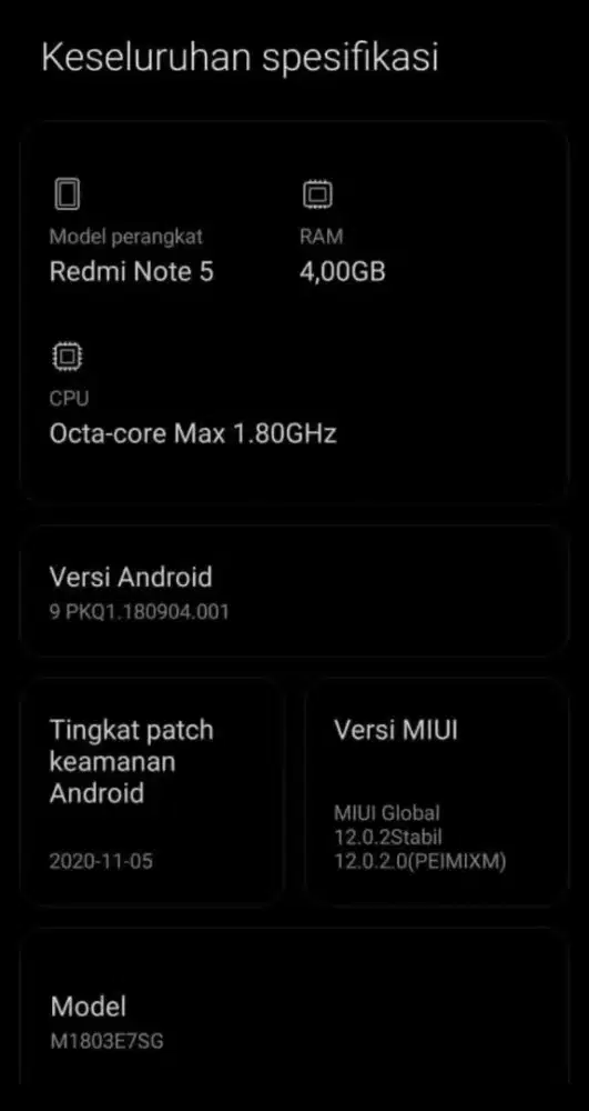 Dijual cepat BU redmi note 5 4/64gb