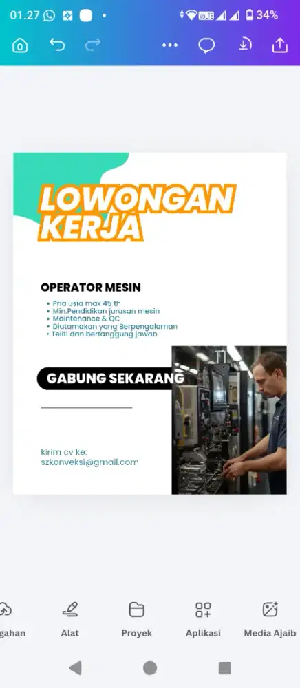 Operator Mesin Tali