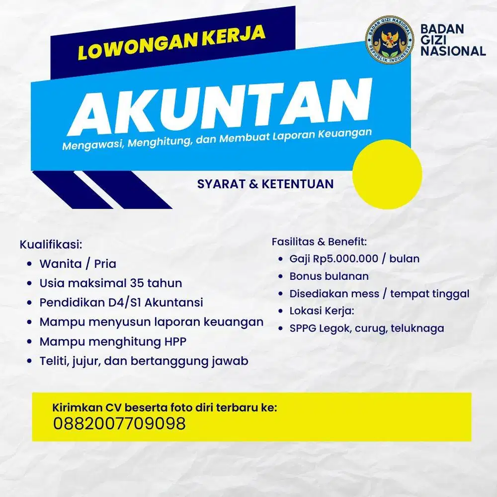LOWONGAN AKUNTAN MBG