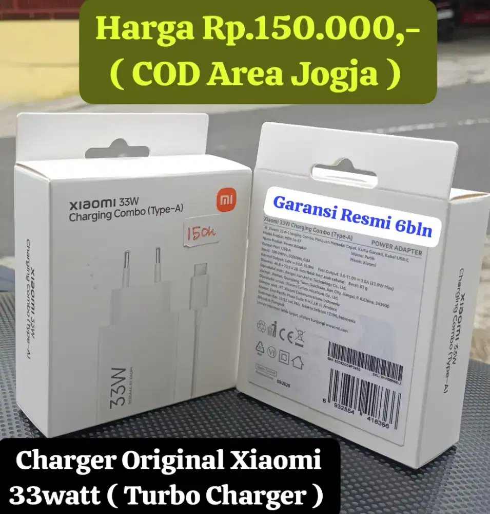 Charger Original Xioami 33W Turbo Charge ( COD JOGJA )