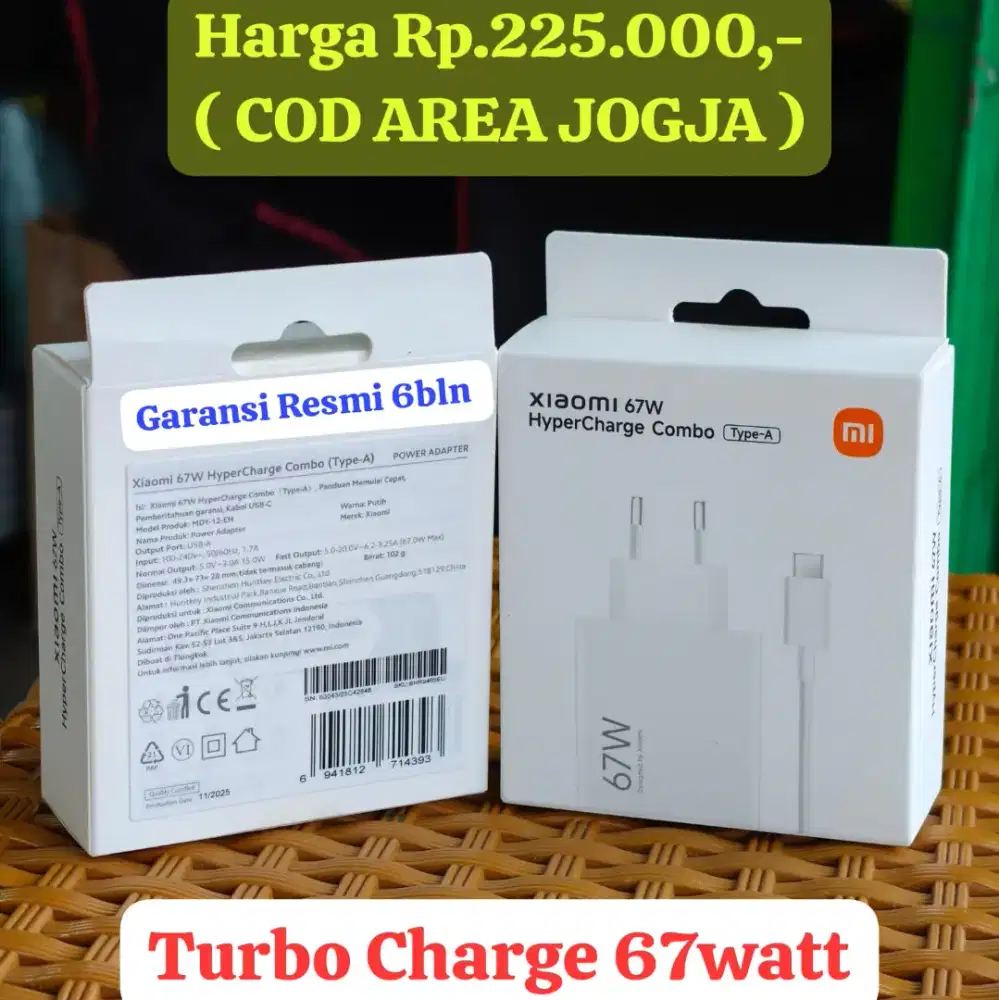 Charger Original Xioami 67watt Turbo Charger ( GRATIS ONGKIR )