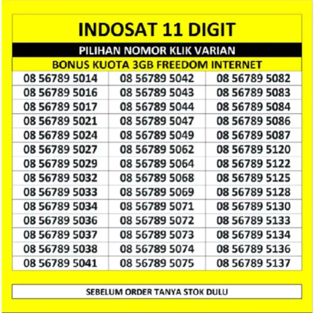 Cek Nomor Cantik Indosat Im3 Ooredoo 11 Digit Kartu Perdana Prabayar
