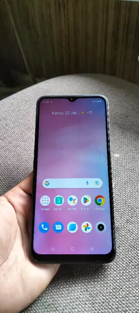 Realme C35 hitam 4G LTE 4+1/64 sidik jari batangan normal siap pakai