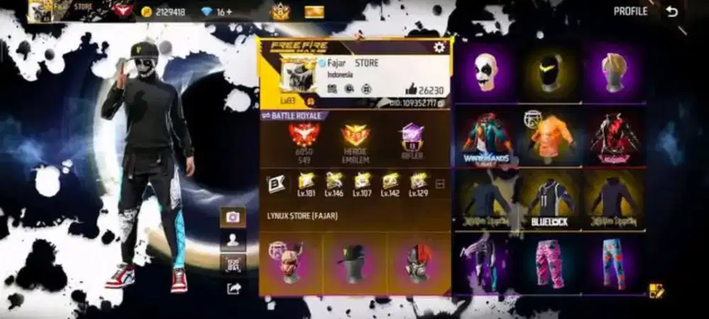 Jual akun ff aman dan terpercaya 100% di jamin murah dan sultan