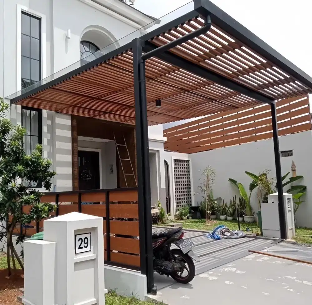 kanopi kaca tempered