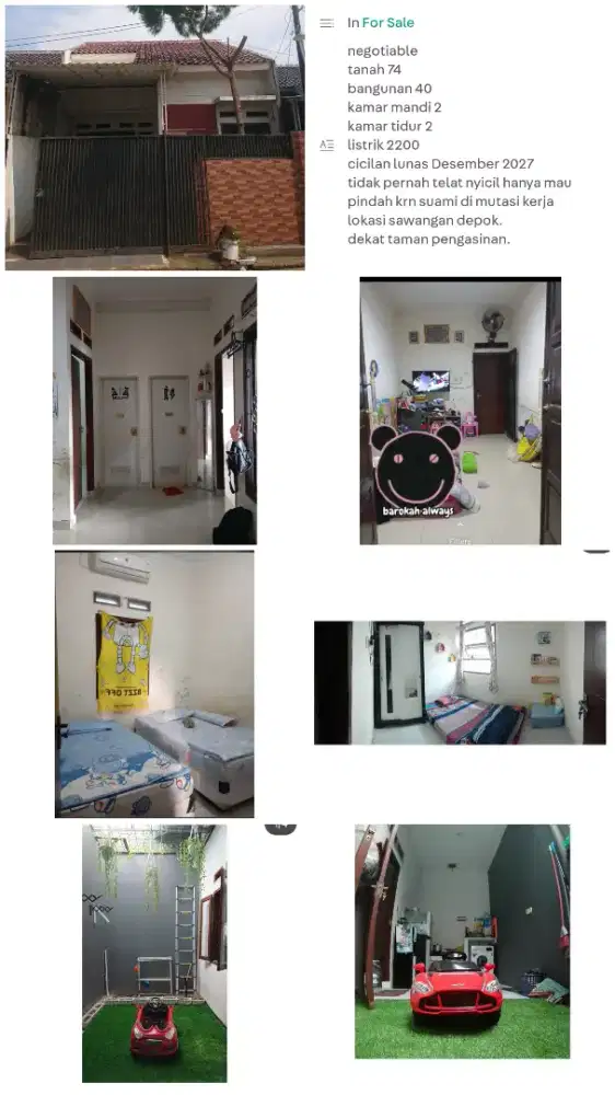 Take over rumah cicilan kurang 2tahun