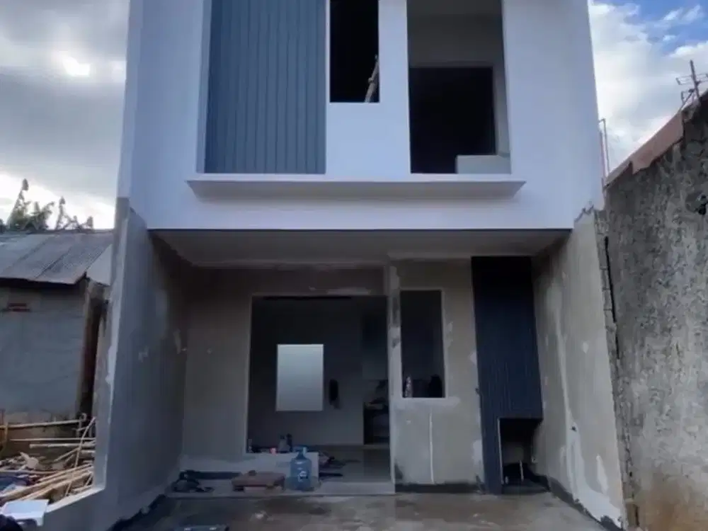 Rumah cluster murah design modern unit ready lokasi bebas banjir dekat Tol Jatiasih