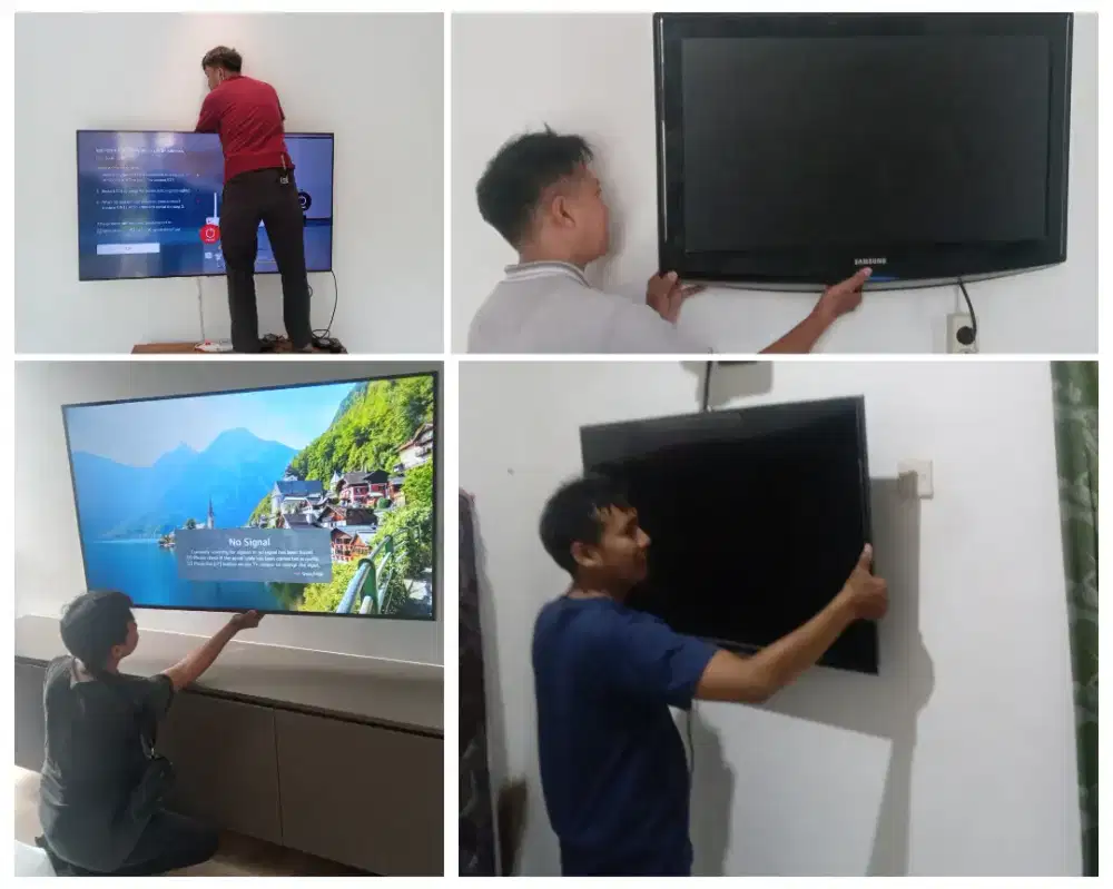 Braket plus pasang atau jasa pasang terima rapih breket bracket led tv