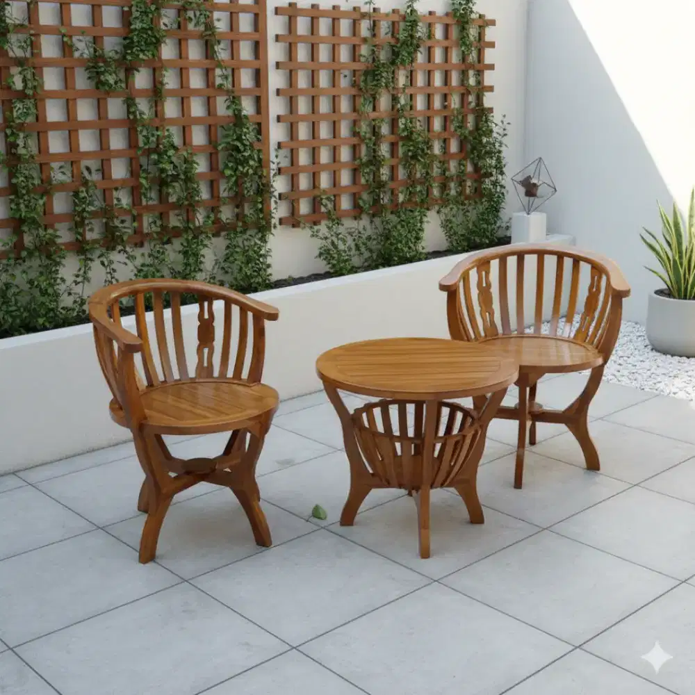 Set kursi teras jati model mangkok