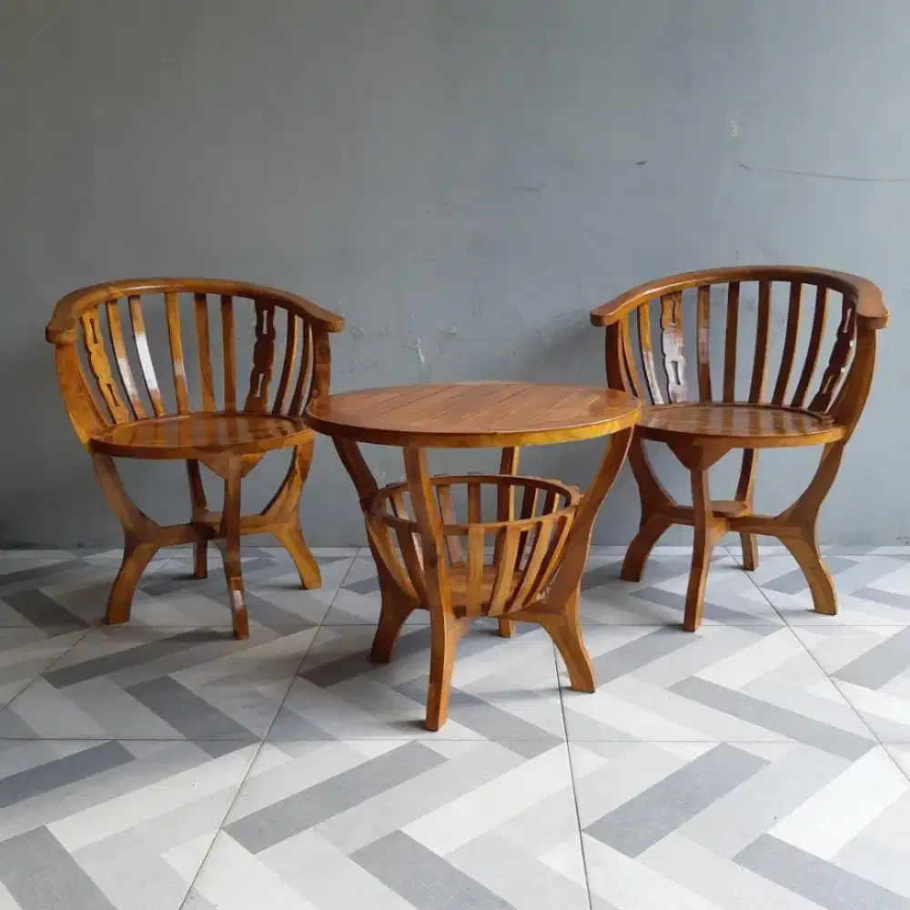 Set kursi teras jati model mangkok