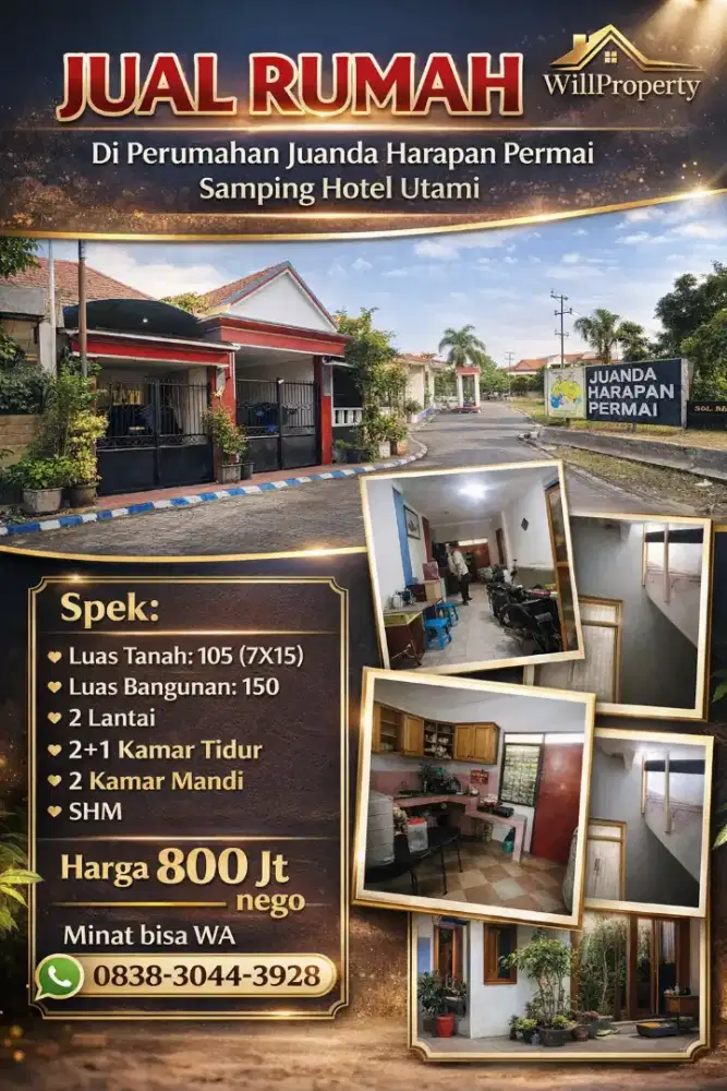 Juanda Harapan Permai samping Utami dekat Aloha,Waru,Deltasari,Tropodo