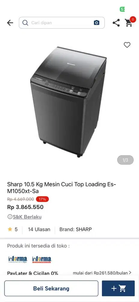 mesin cuci front loading