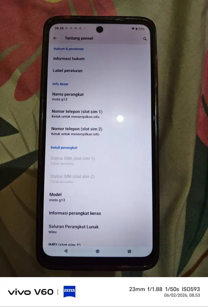 Moto g13 hp luar udah bsa psang kartu sim card