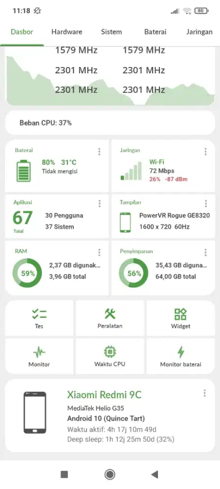 Xiomi redmi 9c ram 4/64 original belumbpernah service