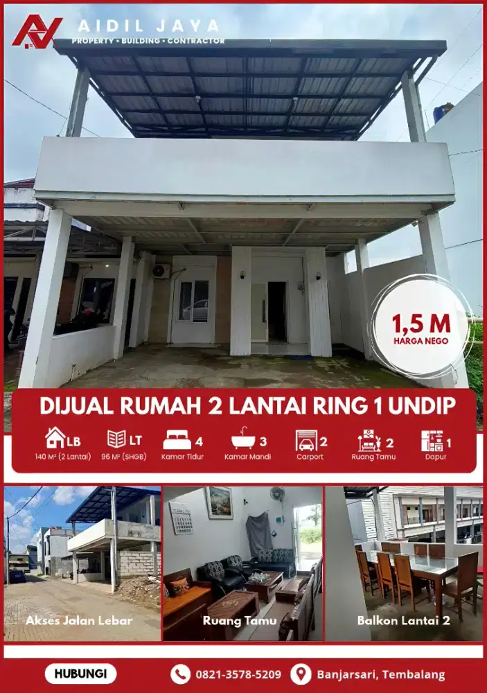 Rumah Murah 2 Lantai Ring 1 UNDIP TEMBALANG