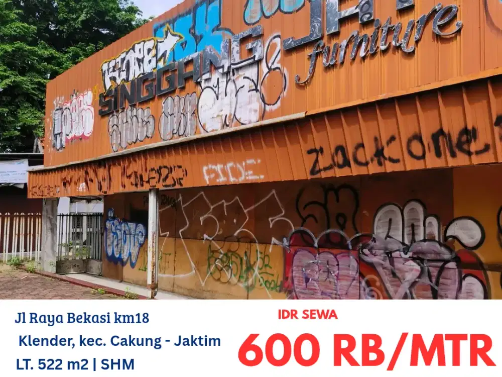 HFN0342 SEWA ex showroom furniture Singgang Jati di jalan raya Bekasi, Jakarta Timur