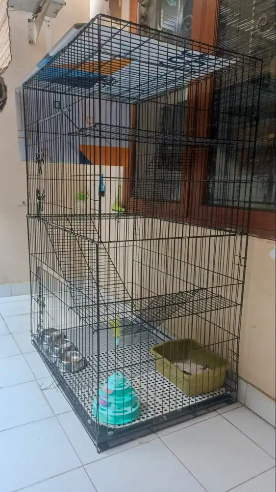 Kandang Kucing Bigsize 3 Tingkat Jeruji Tebal