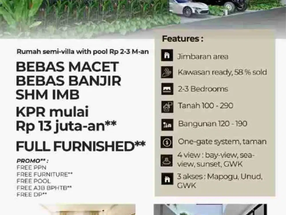 Jimbaran Hill Your ELEVATED Living  KPR 13 - Juta - an Saja