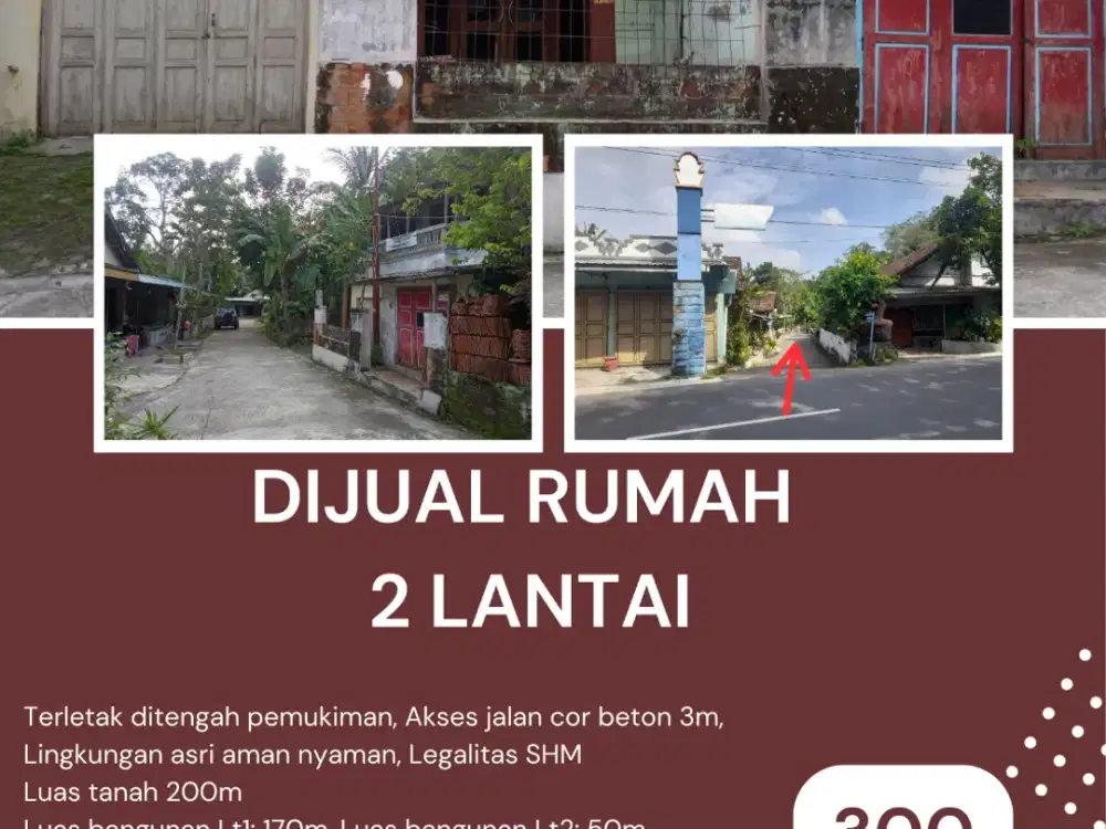 DIJUAL RUMAH 2 LANTAI SIAP HUNI AREA WEDI, KLATEN